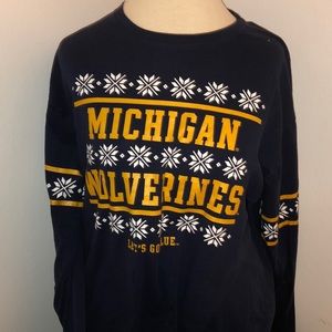 PINK U of M Wolverines Long Sleeve T shirt